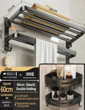 Axyaa Bathroom Essentials Set: Towel Rack, Hook, Bar, Tissue & Toothbrush Holder