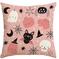 Axyaa Cute Ghost Halloween Pink Throw Pillow Cover 40X40cm