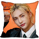 Axyaa Satin Hwang Hyunjin Pillow Cover - Decorative Bedroom Office Pillowcase Square Zipper Case