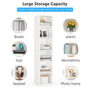 Axyaa 70.9" Tall Modern White Corner Bookcase with 6 Tier Cube Shelves