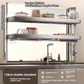 Axyaa Over Sink Dish Drying Rack & Organizer Shelf - Adjustable Multifunctional Storage