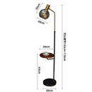 Axyaa Wireless USB Charging Floor Lamp Round Wood Metal Standing Table Lamp