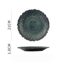 Axyaa Flower Shaped Ceramic Plate - Creative Tableware for Pasta, Dessert, and Fruit Salad