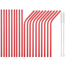 Axyaa Stainless Steel Straw Set - Straight & Curved Drinking Straws for Bar Parties