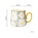 Axyaa 16oz Hand Drawn Ceramic Mug, Breakfast Cereal Coffee Cup