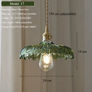 Axyaa Green Glass Pendant Light Modern Chandelier for Kitchen Island