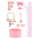 Axyaa 10pcs Tumbler Accessories Set: Straw, Cover, Cap, Boot, Stopper, Keychain, Charm