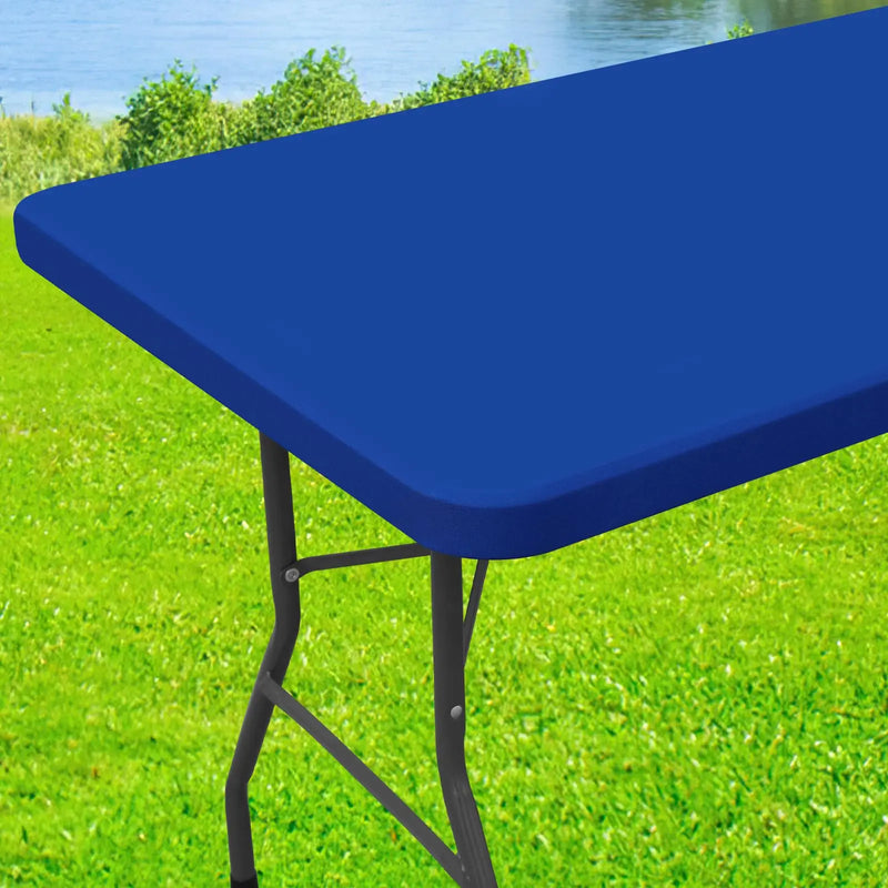 Axyaa Stretch Washable Patio Table Cover Waterproof Outdoor Tablecloth