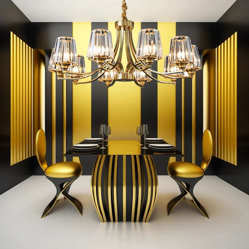 Axyaa Luxe Gold LED Pendant Chandelier for Home Decor Lighting