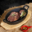 Axya Cast Iron Steak Plate: Non-Stick Round BBQ Tray for Special Dishes