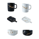 Axyaa Gold Marble Ceramic Tableware Set