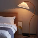 Axyaa Nordic Wood Walnut LED Floor Lamp for Cozy Home Lighting