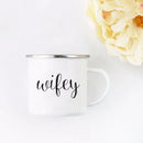 Axyaa His and Hers Lovers Camp Cup Enamel Mug Gift for Couples