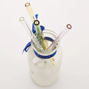 Axyaa Glass Straw Set 4 Pack for Cocktail Smoothie Bar Accessories