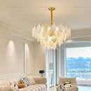 Axyaa Leaf Crystal Chandelier - Elegant Modern Lighting for Living Room, Dining Room & Bedroom