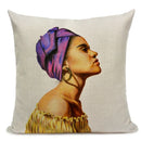 African Nation Women Portrait Pillow Cover for Home Decor by Axyaa