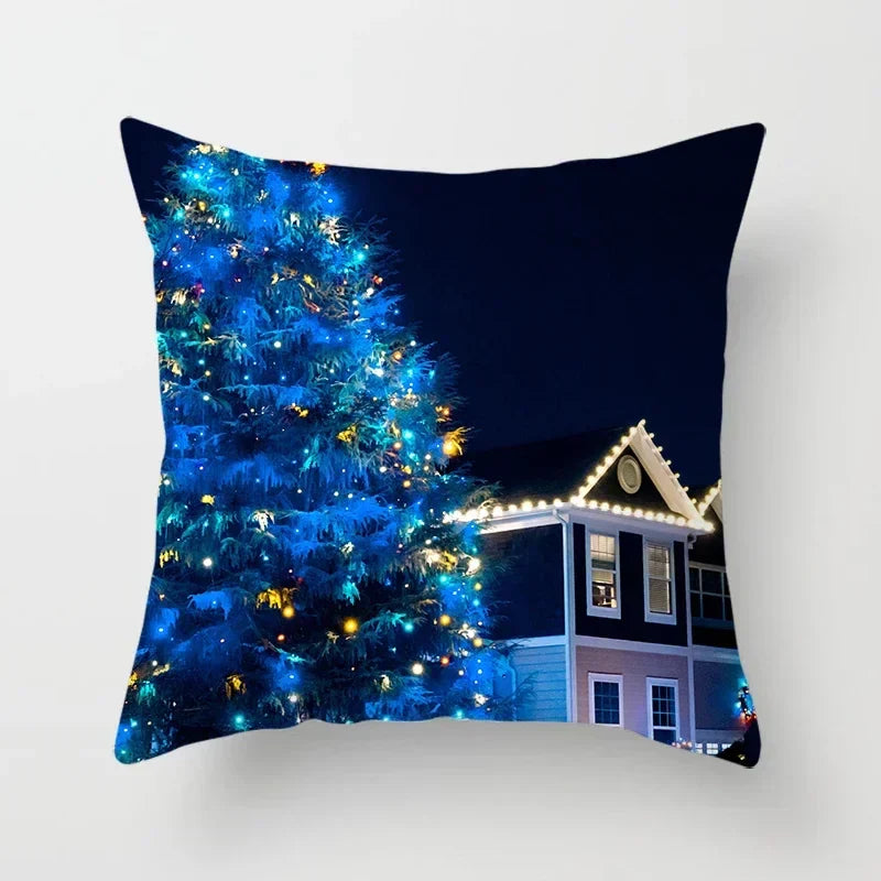 Axyaa Christmas Home Pillowcases: Printed Bed Decorative Cushion Covers