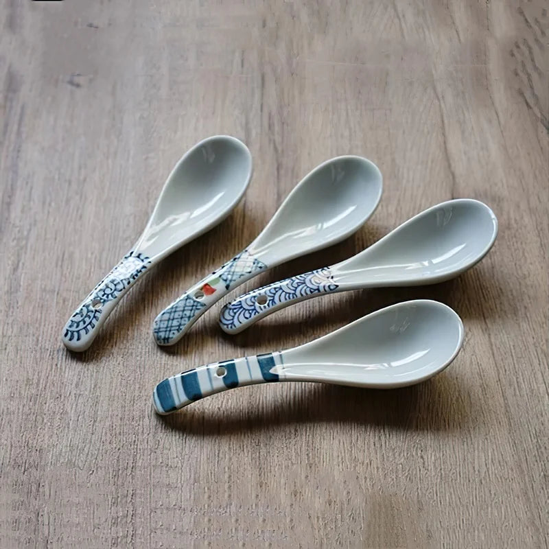 Axya Ceramic Spoon Dinner Set Bone Ladle Tableware Kitchenware Supply
