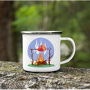 Axyaa Mountain Handle Camping Mug - Adventure Begin Enamel Cup for Camper Lovers
