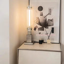 Axyaa Vertical Bauhaus Glass Chrome Floor Lamp - Industrial Style Creative Decor Warm Light