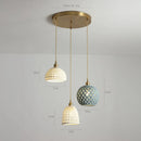Axyaa Bule Ceramic LED Pendant Lamp Modern Nordic Hanging Light for Bedroom & Restaurant