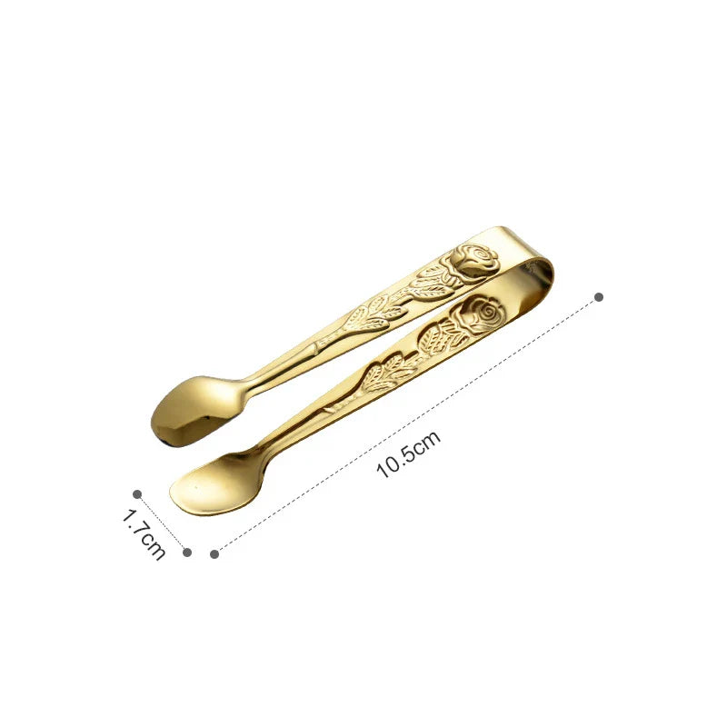 Axyaa Stainless Steel Mini BBQ Tongs for Cooking and Serving
