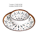 Axyaa Ceramic Deep Plates Set - Japanese Style Vegetable Soup Bowls
