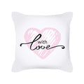 Axyaa Happy Valentine's Day Pink Pillowcase - Cute Square Cushion Cover