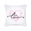 Axyaa Happy Valentine's Day Pink Pillowcase - Cute Square Cushion Cover