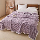 Axyaa Striped Taffeta Velvet Blanket: Soft, Warm Double-sided Plush Throw for Home & Office