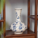 Axyaa Antique Blue White Porcelain Vase - High-End Retro Decor for Living Room