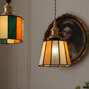 Axyaa Vintage LED Pendant Lamp with Copper Socket and Glass Shade