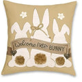 Easter Rabbit & Cross Egg Print Pillow Cover for Farmhouse Decor by Axyaa