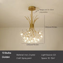 Axyaa Crystal LED Chandelier: Modern Luxury Pendant Lamp for Home Decor
