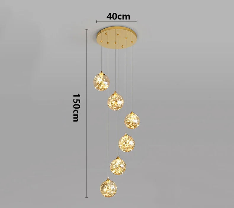 Axyaa Nordic Stair Chandelier Living Dining Room Pendant Ceiling Light Indoor Lighting