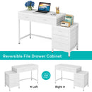 Axyaa Industrial Computer Desk with 5 Drawers and Reversible Printer Stand Cabinet