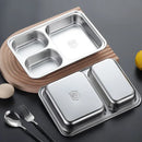 Axyaa Stainless Steel Divided Compartment Food Tray Square Lunch Plate