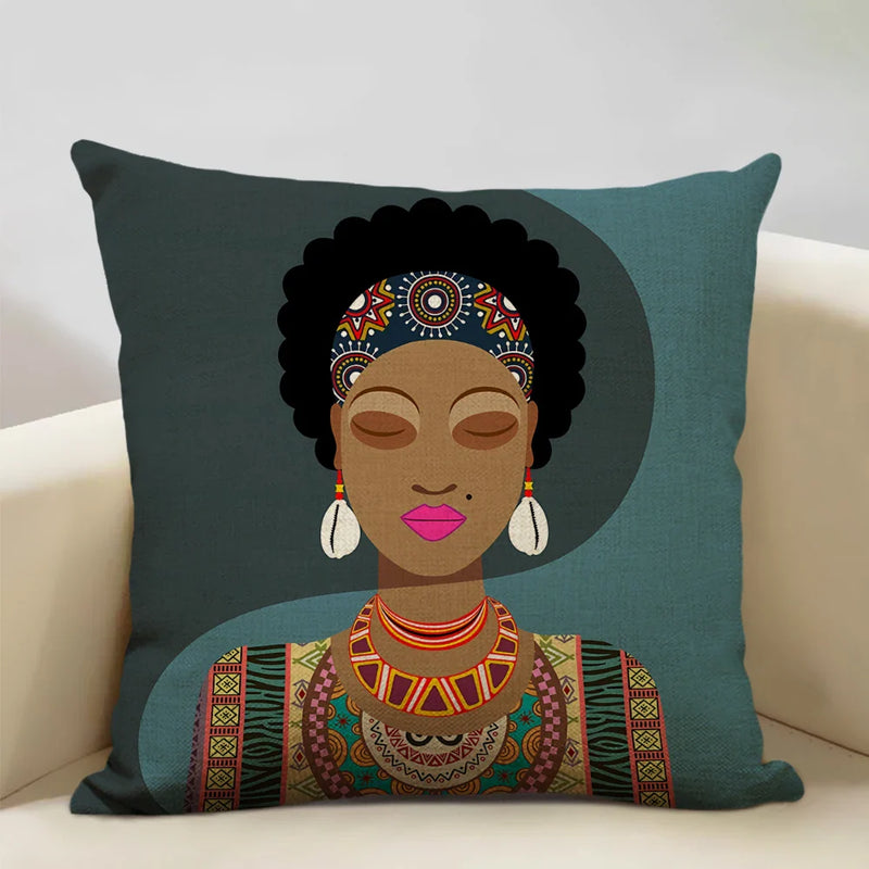 Axyaa African Ladies Decorative Pillow Case for Fashionable Home Decor