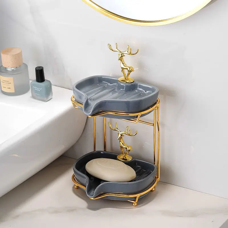 Axya Gold Soap Box Wall Mounted High-Grade Storage Rack