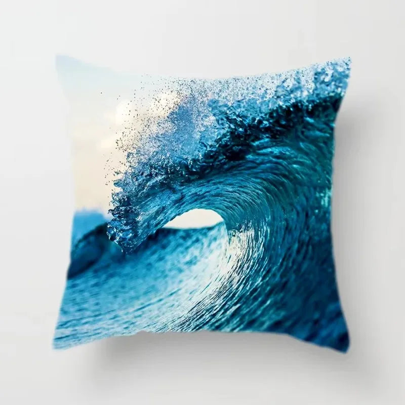 Axyaa Blue Polyester Decorative Cushion Cover 45x45cm Home Sofa Bed Pillowcase