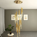 Axyaa Modern Nordic Crystal Chandelier for Living Room, Staircase & Kitchen, Art Deco Gold LED