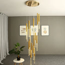 Axyaa Gold Crystal Chandelier for Modern Living Spaces