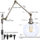 Axyaa Industrial Swing Arm LED Lamp with Pull Chain Switch