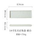 Axyaa Ceramic Sushi Plate Long Tray for Hot Pot BBQ Commercial Tableware