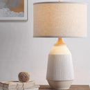 Axyaa Ceramic Rustic LED Table Lamp - Modern Nordic Style for Home Decor & Reading