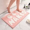 Axyaa Colorful Shaggy Bathroom Mat Rug White Pink Black Non-Slip Luxury Carpet