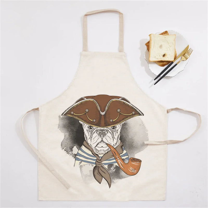 Axyaa Christmas Dog Kitchen Ladies Apron - Fun Cartoon Animal Apron for Home Cooking