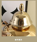 White Gold-Plated Ceramic Jar, Light Luxury Vase Home Decor by Axyaa