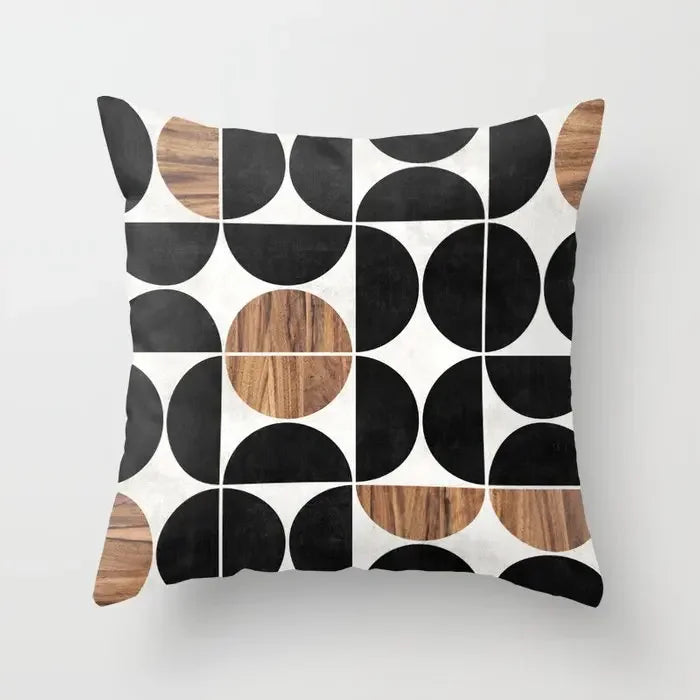 Axyaa Wood Background Mable Tribal Print Cushion Cover - Home Sofa Decor