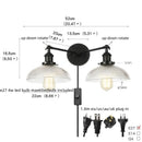 Axyaa Retro Industrial LED Wall Light 2 Heads Bedside Lamp